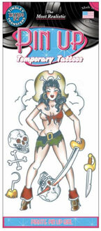 partychimp Carnaval verkleed nep tattoo - sexy pin-up girl - volwassenen