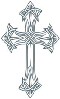 partychimp Carnaval verkleed nep tattoo - stoere biker kruis - getatoeerde armen - volwassenen Multi