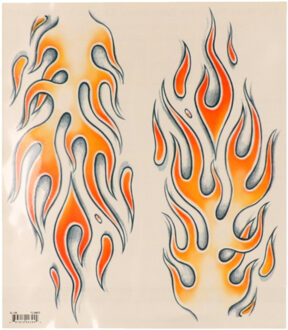 partychimp Carnaval verkleed nep tattoo XL - stoere biker vlammen - getatoeerde armen - volwassenen