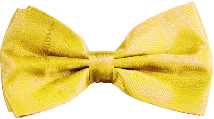 partychimp Carnaval verkleed vlinderstrikje zijdeglans - geel - polyester - heren/dames