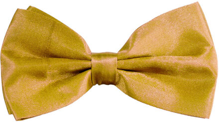 partychimp Carnaval verkleed vlinderstrikje zijdeglans - goud - polyester - heren/dames Goudkleurig