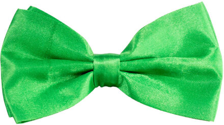 partychimp Carnaval verkleed vlinderstrikje zijdeglans - groen - polyester - heren/dames