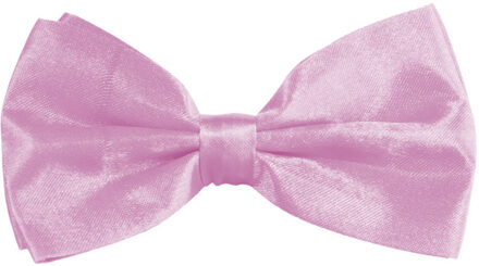 partychimp Carnaval verkleed vlinderstrikje zijdeglans - lichtroze - polyester - heren/dames