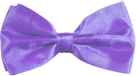 partychimp Carnaval verkleed vlinderstrikje zijdeglans - paars - polyester - heren/dames