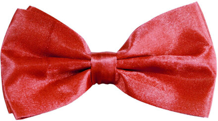 partychimp Carnaval verkleed vlinderstrikje zijdeglans - rood - polyester - heren/dames