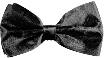 partychimp Carnaval verkleed vlinderstrikje zijdeglans - zwart - polyester - heren/dames