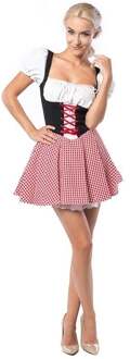 Partychimp Dirndl Eva Dames Polyester Rood/zwart