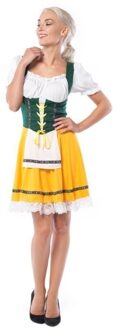 Partychimp Dirndl Yellow Beer Dames Polyester Geel/groen Maat M