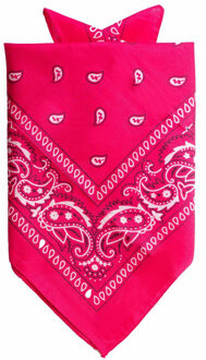 partychimp Traditionele bandana - roze - 52 x 55 cm