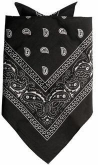 partychimp Traditionele bandana - zwart - 52 x 55 cm
