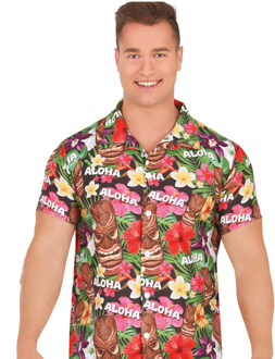 Partychimp Tropical party Hawaii blouse heren - bloemen - multi - carnaval/themafeest - Hawaii L