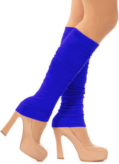 partychimp Verkleed beenwarmers - donkerblauw - one size - voor dames - Carnaval accessoires Kobalt blauw