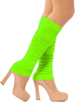 partychimp Verkleed beenwarmers - neon groen - one size - voor dames - Carnaval accessoires