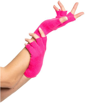 partychimp Verkleed handschoenen vingerloos - roze - one size - voor volwassenen