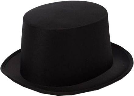 partychimp Verkleed hoed - zwart - volwassenen - carnaval - kleuren thema - feestkleding accessoires