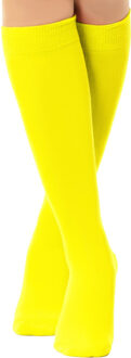 partychimp Verkleed kniesokken/kousen - neon geel- one size - voor dames