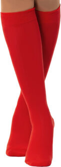 partychimp Verkleed kniesokken/kousen - rood - one size - voor dames One size