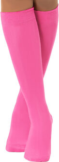 partychimp Verkleed kniesokken/kousen - roze - one size - voor dames