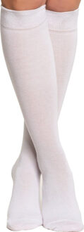 partychimp Verkleed kniesokken/kousen - wit - one size - voor dames One size