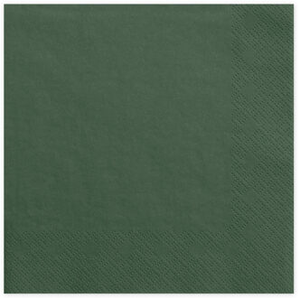 Partydeco 20x Papieren tafel servetten dennen groen 33 x 33 cm - Feestservetten