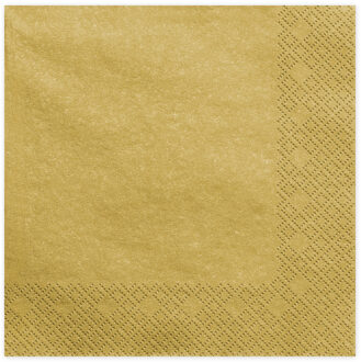 Partydeco 20x Papieren tafel servetten goud gekleurd 40 x 40 cm