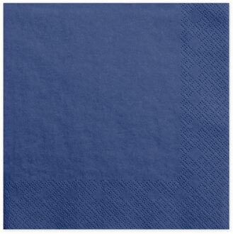 Partydeco 20x Papieren tafel servetten navy blauw 33 x 33 cm