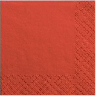 Partydeco 20x Papieren tafel servetten rood 33 x 33 cm