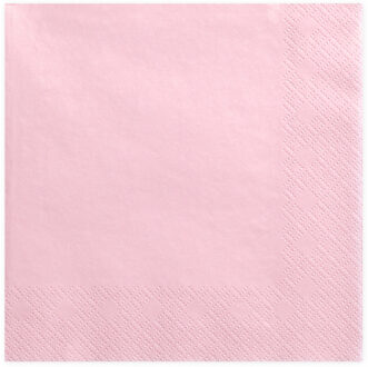 Partydeco 20x Papieren tafel servetten roze 33 x 33 cm - Feestservetten