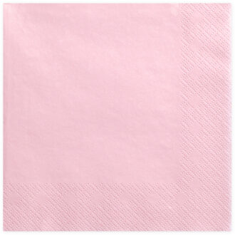 Partydeco 20x Papieren tafel servetten roze 33 x 33 cm