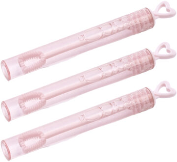 Partydeco Bellenblaas voor Bruiloft/trouwerij huwelijk party - 144x stuks - uitdeel flesjes - roze met hartje