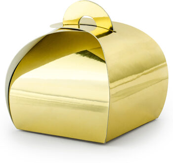 Partydeco cadeaudoosje Bonbon Goud - Bruiloft - 10x - goud - 6 x 6 cm - Cadeaudoosjes Goudkleurig