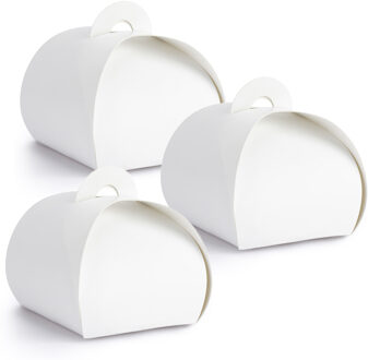 Partydeco Cadeaudoosje Bonbon Wit - Bruiloft bedankje - 40x stuks - wit - 6 x 6 cm