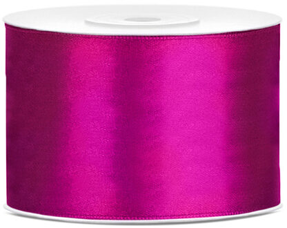 Partydeco Cadeaulint - roze - 5 cm x 25 meter - satijn - sierlint - inpakken - decoratie