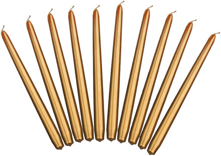 Partydeco Dinerkaarsen - licht goud - 40x stuks - 24 cm - 5 Branduren - Kandelaar kaarsen