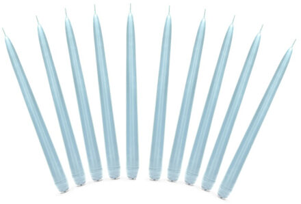 PartyDeco Dinerkaarsen - lichtblauw - 20x stuks - 5 branduren - 24 cm - Kandelaar kaarsen