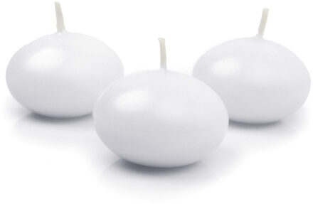 Partydeco Drijfkaarsen - 30x stuks - wit - parafine - 5 cm - woondecoratie kaarsen