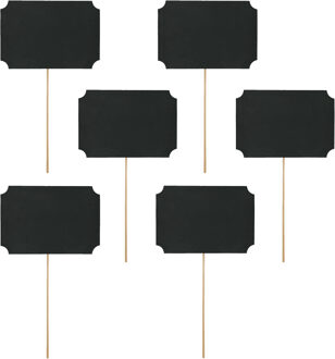 Partydeco Foto prop set beschrijfbaar - Bruiloft - zwart - set 12x stuks - 11 x 8 cm