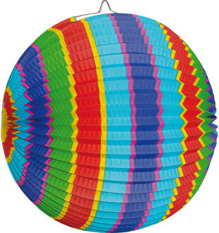 Partydeco Gekleurde party lampion - Dia 26 cm - papier - Feest lampionnen - versiering/feestartikelen Multi