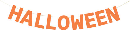 Partydeco Halloween feestslinger/spandoek - 2,5 meter - oranje - van papier