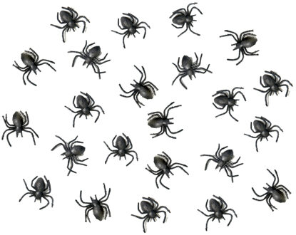 Partydeco Horror/Halloween griezel spinnetjes - 30x - kunststof - zwart - 3 cm