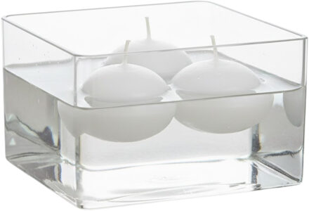 Partydeco Huwelijks drijfkaarsen - 100x stuks - wit - parafine - 5 cm - trouwerij decoratie