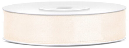 Partydeco Luxe sierlint of cadeaulint - creme wit - 12 mm x 25 meter - satijn