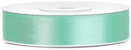 Partydeco Luxe sierlint of cadeaulint - mintgroen - 12 mm x 25 meter - satijn