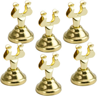 Partydeco Naamkaart/plaatskaart houders Luxe - Bruiloft - 10x - goud - 4 cm