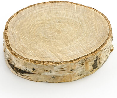 Partydeco Naamkaartjes/plaatskaartjes boomschijf - 20x - Hout - Bruiloft - 5-7 cm Bruin