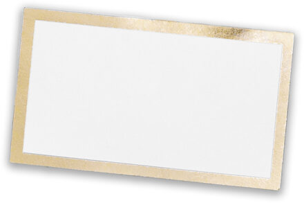 Partydeco Naamkaartjes/plaatskaartjes - Bruiloft - wit/goud - 10x stuks - 10 x 6 cm