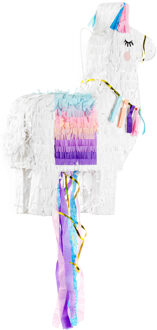 Partydeco Pinata van papier - Lama thema - 41 x 49 cm - Feestartikelen verjaardag Multi