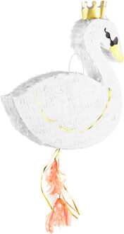 Partydeco Pinata van papier - Zwaan thema - 43 x 49 cm - Feestartikelen verjaardag Multi