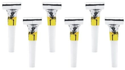 Partydeco Roltongen / roltoeters - 36x stuks - zilveren folie - Feestartikelen verjaardag - geluidmakers