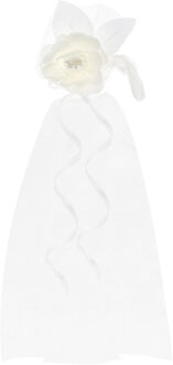 Partydeco Trouwauto antenne lint boeket - Bruiloft - wit/creme - 2x stuks - just married